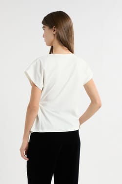 Short-sleeved knotted T-shirt;${refinementColor}