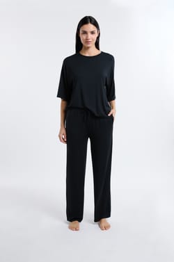 Pantalon de pyjama large en modal;${refinementColor}