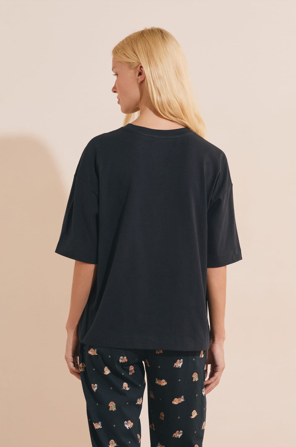 T-shirt &agrave; motif chien en coton;${refinementColor}