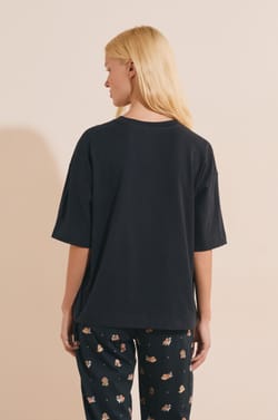 T-shirt &agrave; motif chien en coton;${refinementColor}