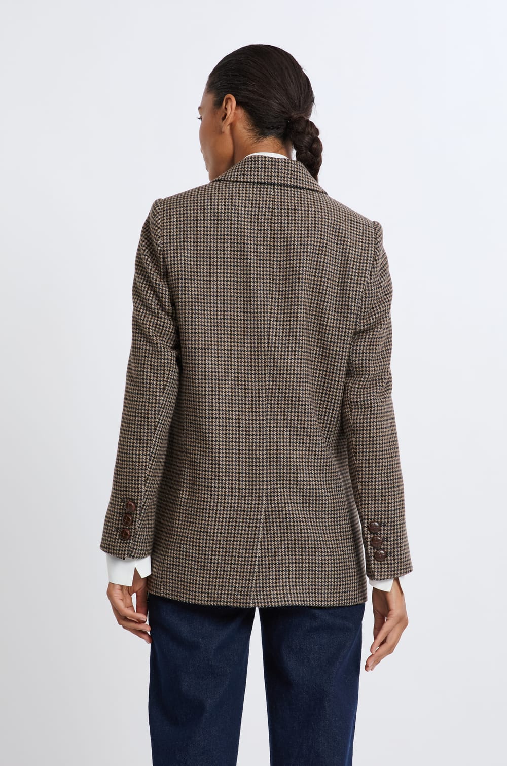 Veste blazer à carreaux;${refinementColor}