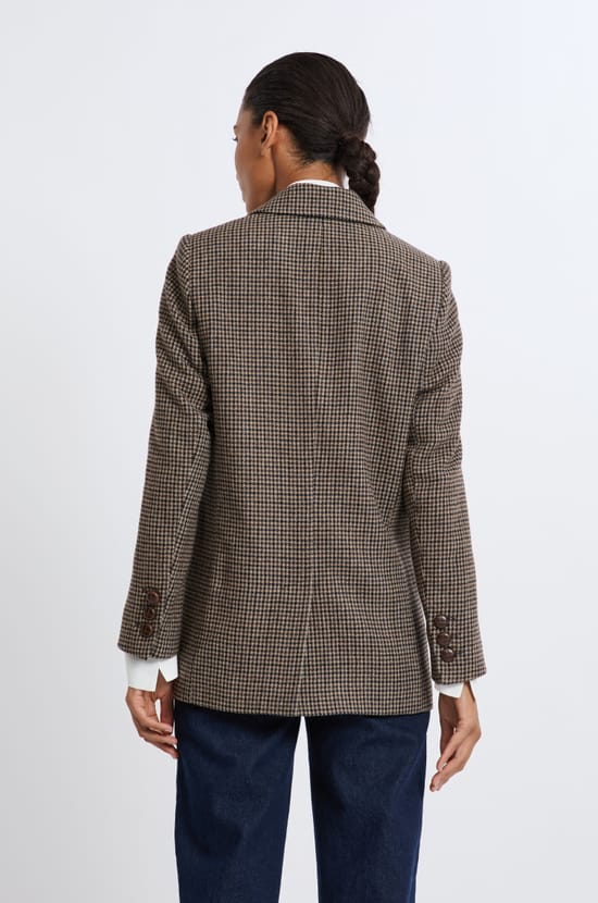 Veste blazer à carreaux;${refinementColor}