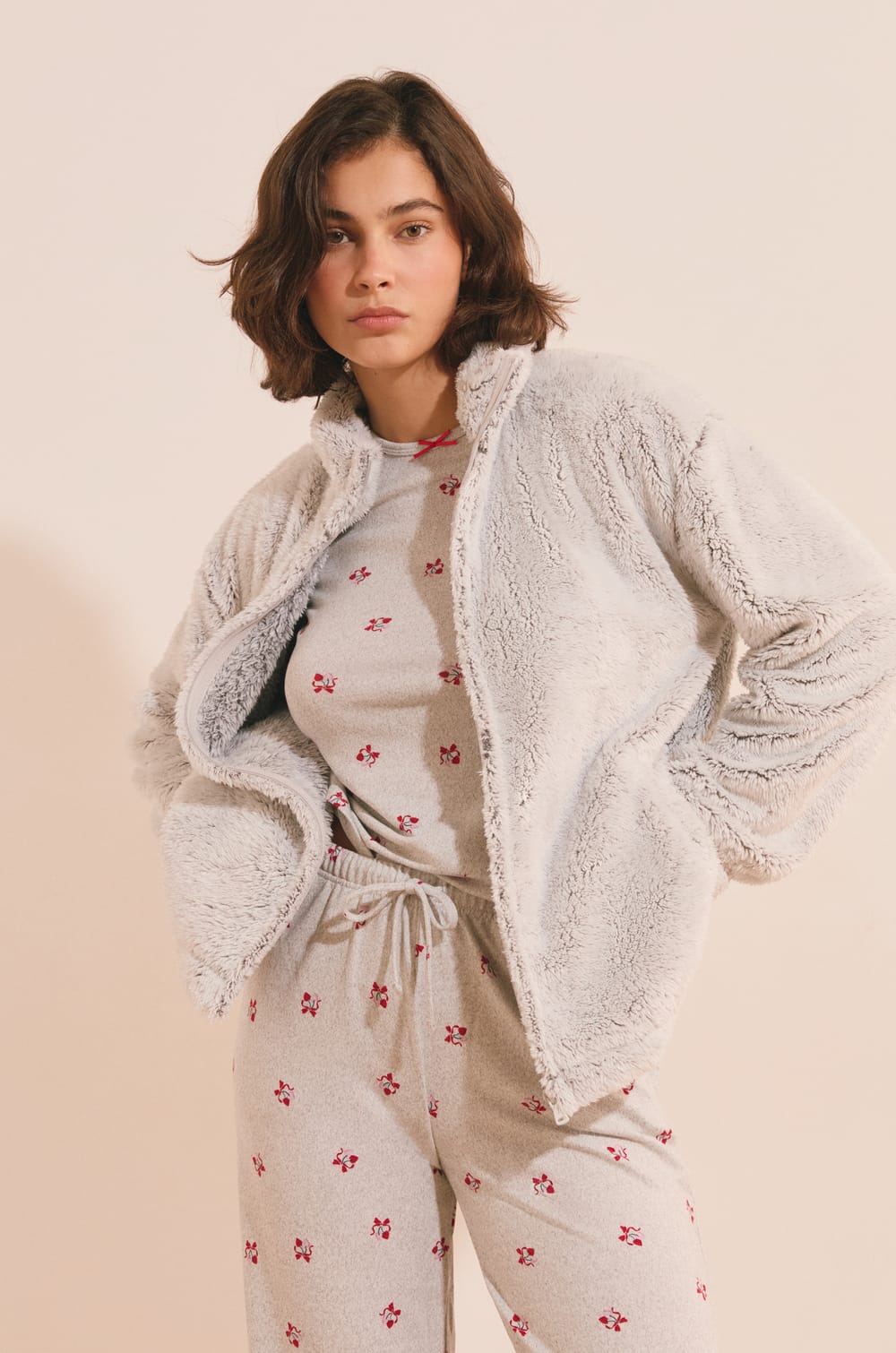 3-Piece Patterned Pajama Set;${refinementColor}