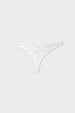 Embroidered Thong with Iridescent Effect;${refinementColor}