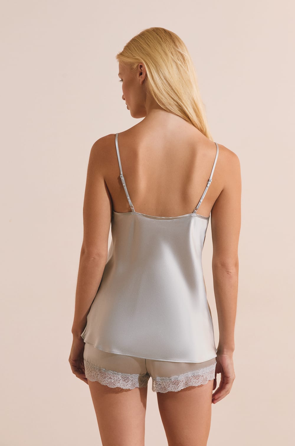 Tr&auml;gertop aus Seide mit Spitzendetails;${refinementColor}