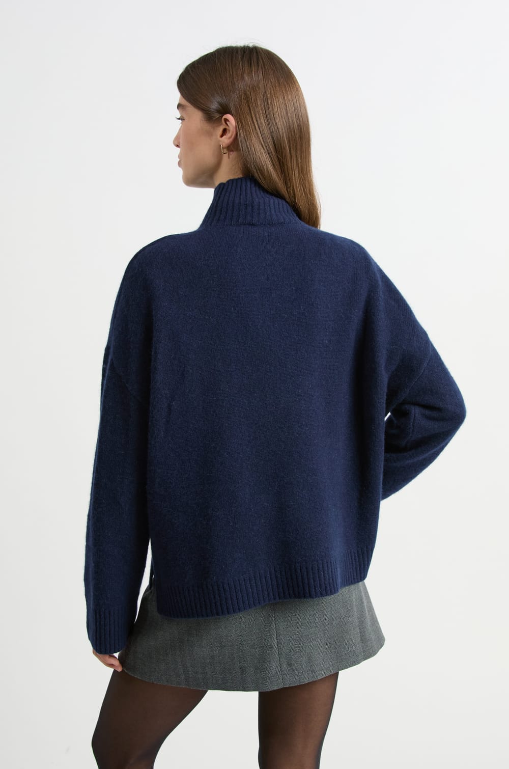 Pull col roulé en cachemire;${refinementColor}