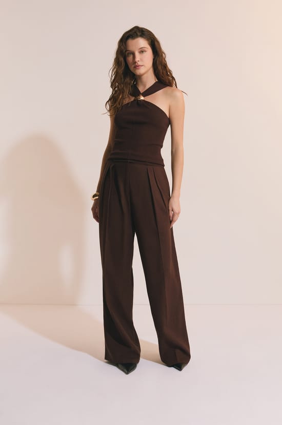 Pantalon large en lin;${refinementColor}