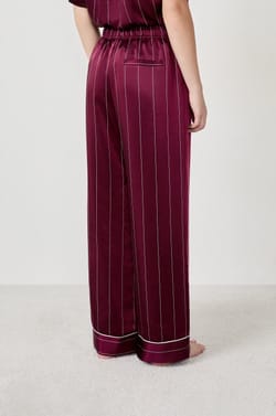 Pantalon de pyjama à rayures en satin;${refinementColor}