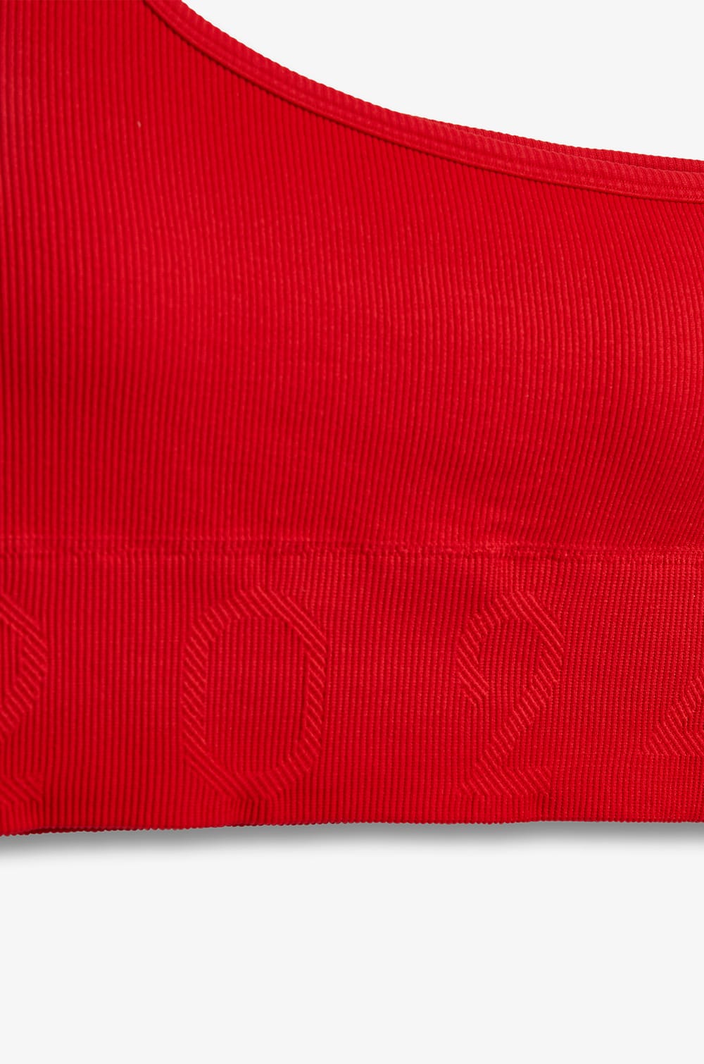 Ribbed Asymmetric Bralette - Light Support;${refinementColor}