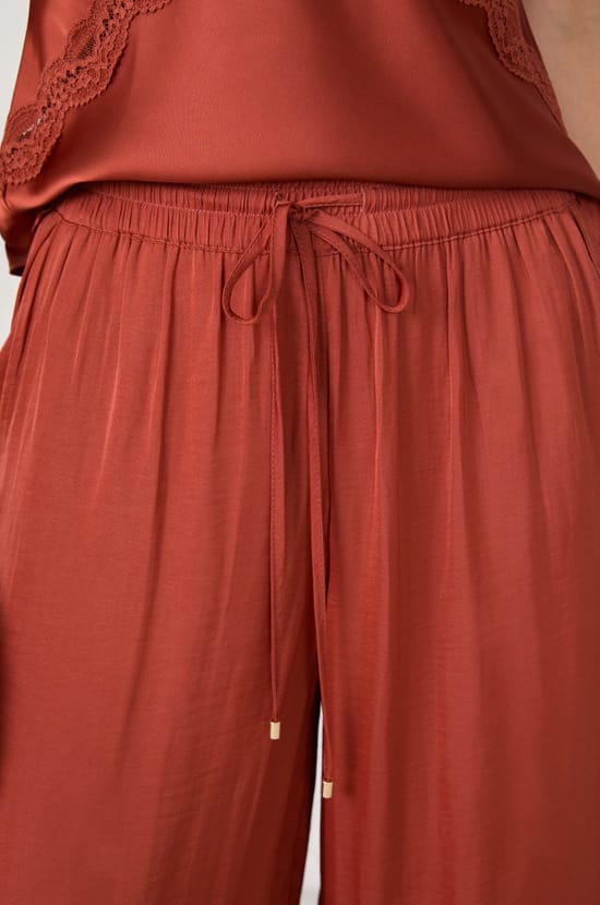 Wide-leg satin pyjama trousers;${refinementColor}