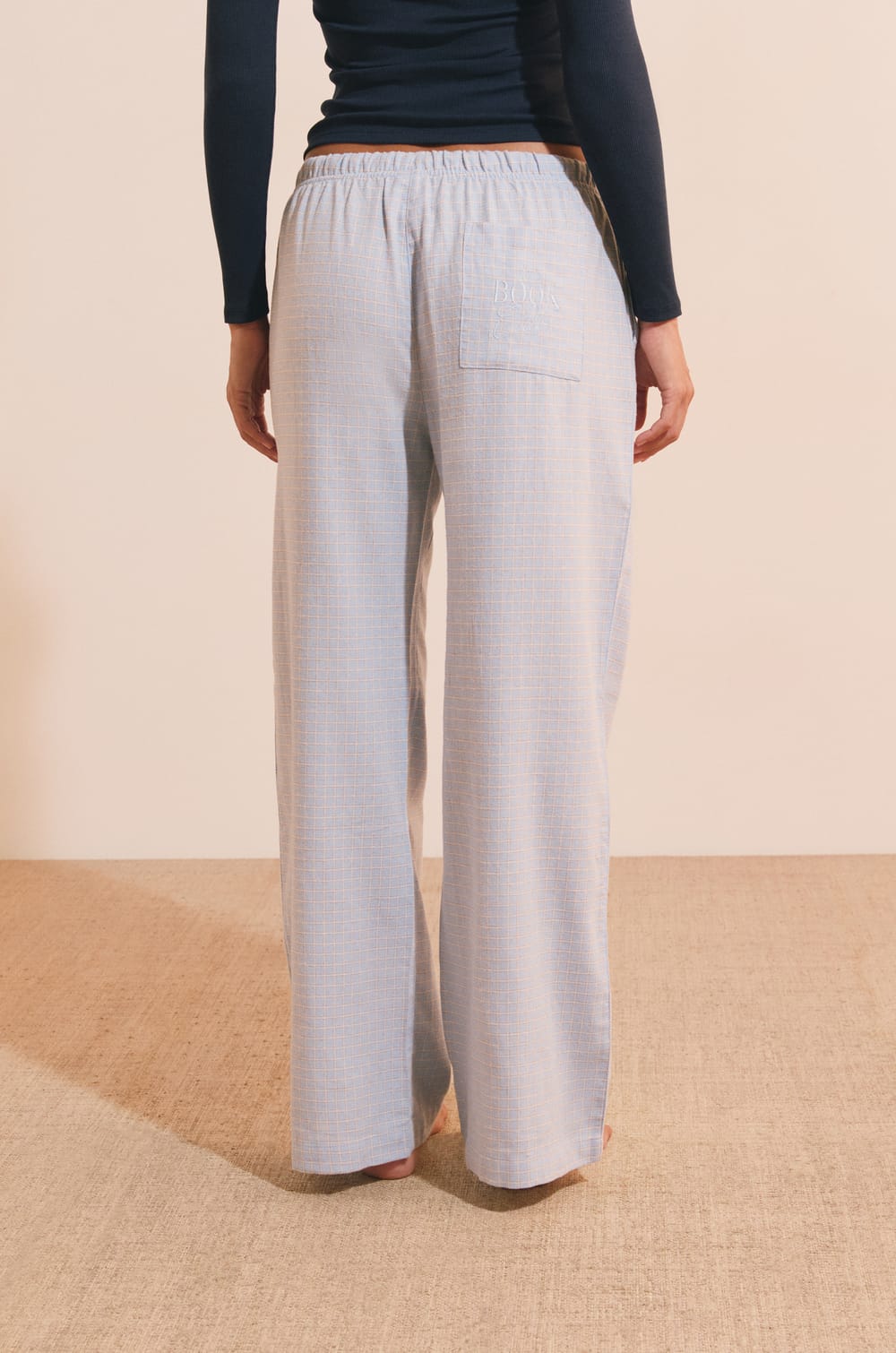Pantalon de pyjama &agrave; carreaux en coton;${refinementColor}