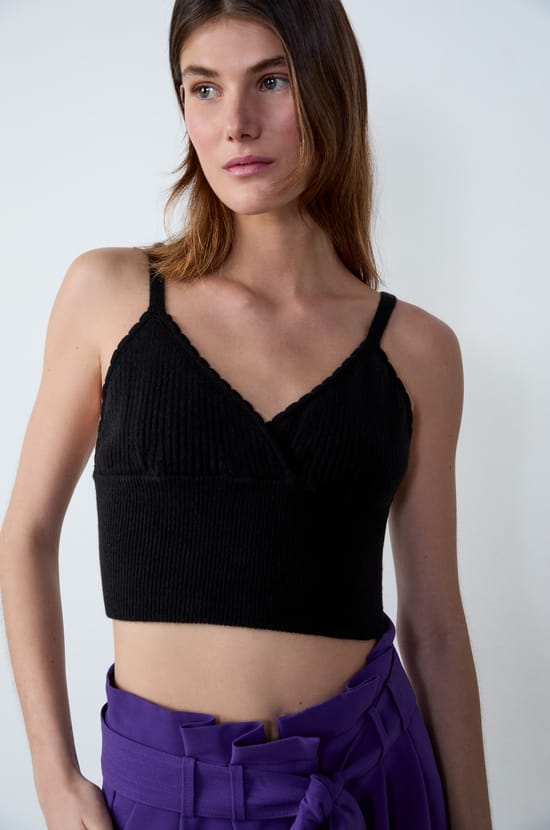 Ribbed Crop Top;${refinementColor}