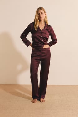 Pantalon de pyjama en soie;${refinementColor}