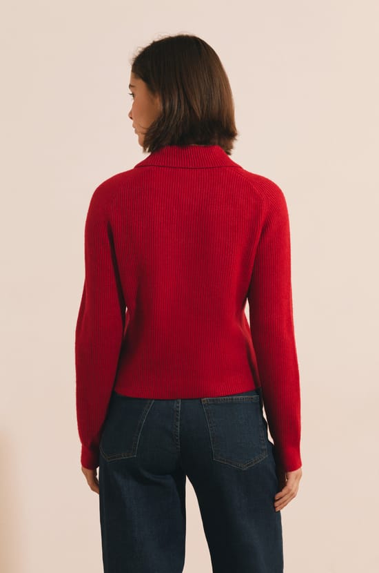 Pull col polo &agrave; d&eacute;tails boutons dor&eacute;s;${refinementColor}