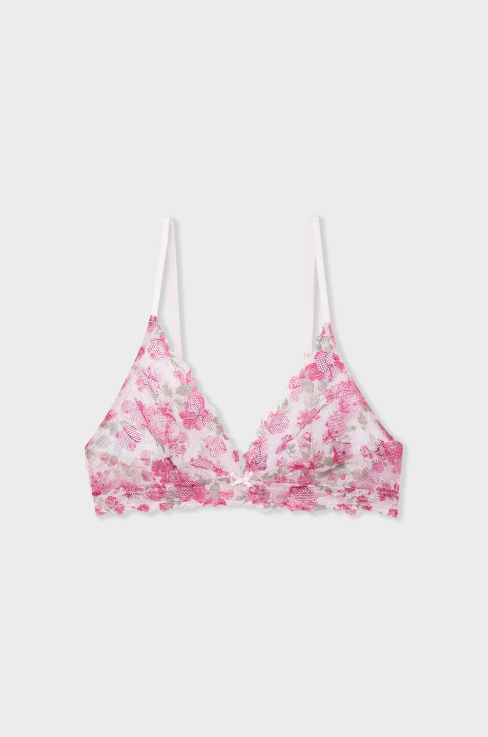 Bra triangular de encaje estilo floral;${refinementColor}