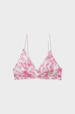 Bra triangular de encaje estilo floral;${refinementColor}