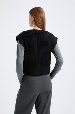 Gilet sans manches grosse maille;${refinementColor}
