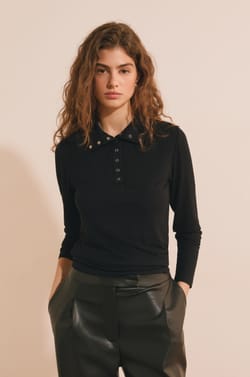 T-shirt manches longues avec boutons;${refinementColor}