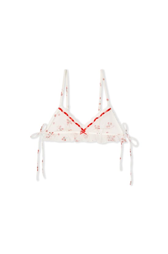 Soutien-gorge brassi&egrave;re en tulle &agrave; motifs;${refinementColor}