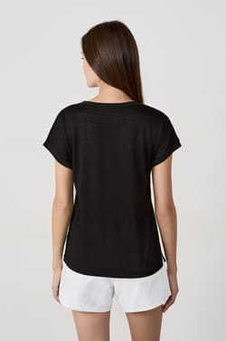 Camiseta manga corta cuello en V;${refinementColor}