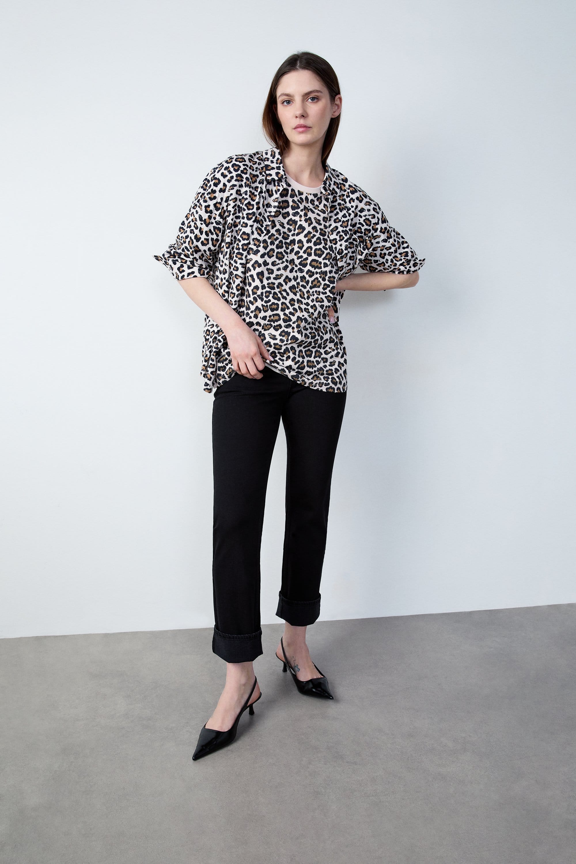 Chemise à imprimé léopard