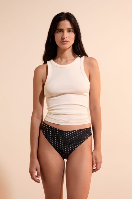 Tanga en microfibre sans couture imprim&eacute;;${refinementColor}
