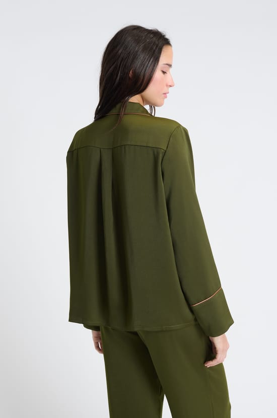 Chemise de pyjama satiné à imprimés;${refinementColor}