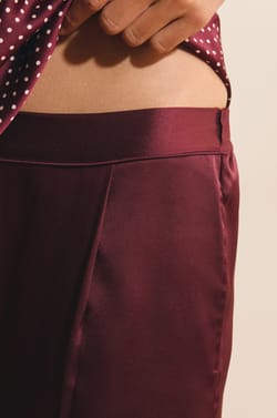 Pantalon de pyjama satin&eacute;;${refinementColor}