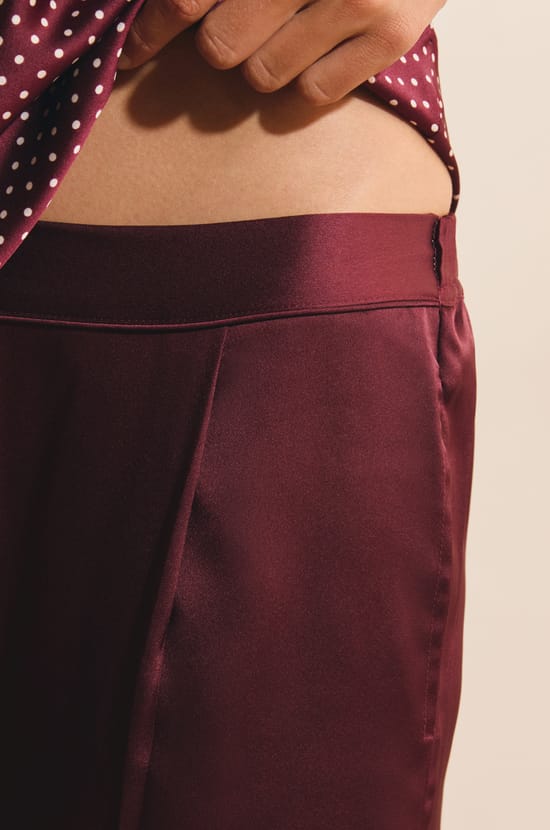 Pantalon de pyjama satin&eacute;;${refinementColor}