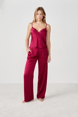 Pantalon de pyjama satiné;${refinementColor}