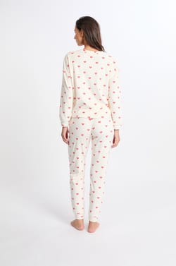 Pyjama 2 pièces à motifs coeurs;${refinementColor}