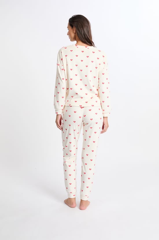 Pyjama 2 pièces à motifs coeurs;${refinementColor}