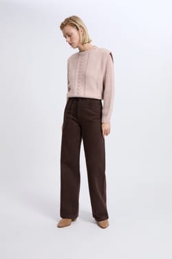Wool Sweater With Shoulder Pads;${refinementColor}