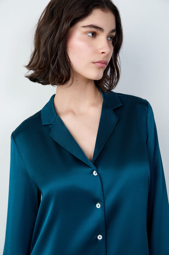 Chemise de pyjama en soie;${refinementColor}