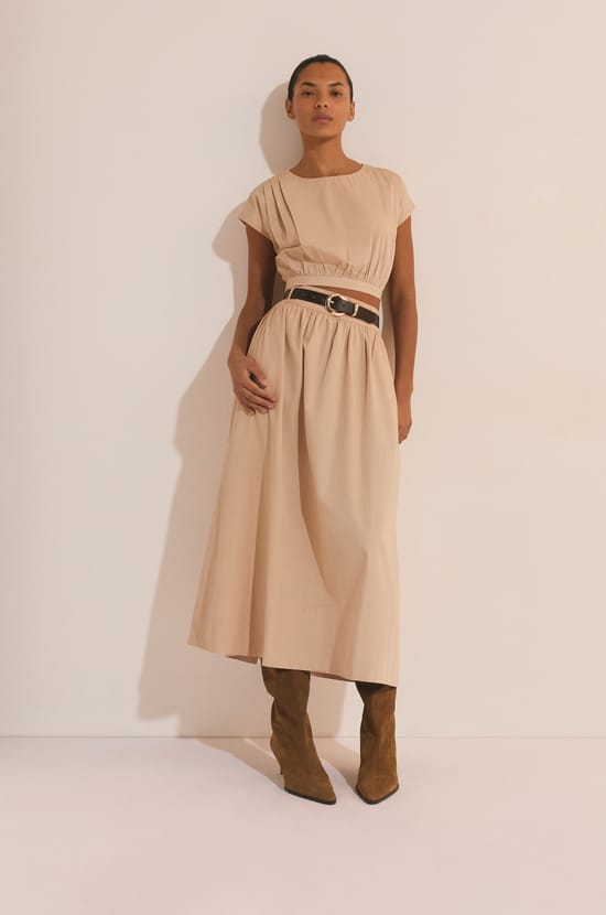 Jupe longue en coton;${refinementColor}