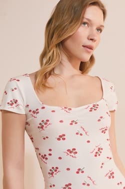 Nuisette &agrave; motifs en coton;${refinementColor}