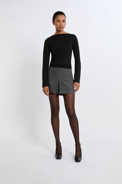 Long-sleeved T-shirt with boat neck and wide sleeves;${refinementColor}