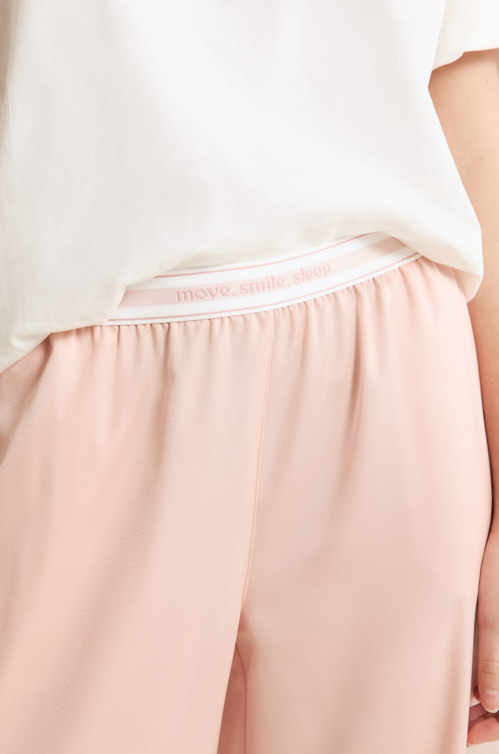 Pantal&oacute;n de pijama con cintura el&aacute;stica &laquo;move, smile, sleep;${refinementColor}