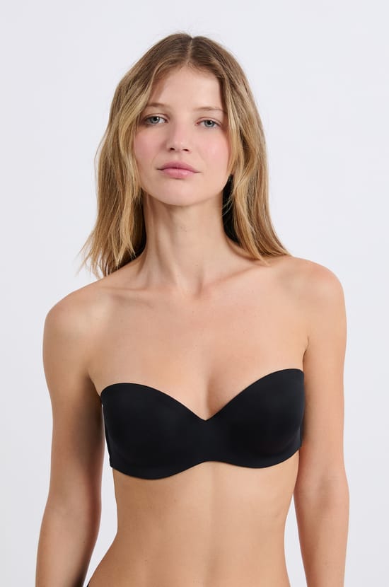 Wireless Strapless Bra in Microfiber;${refinementColor}