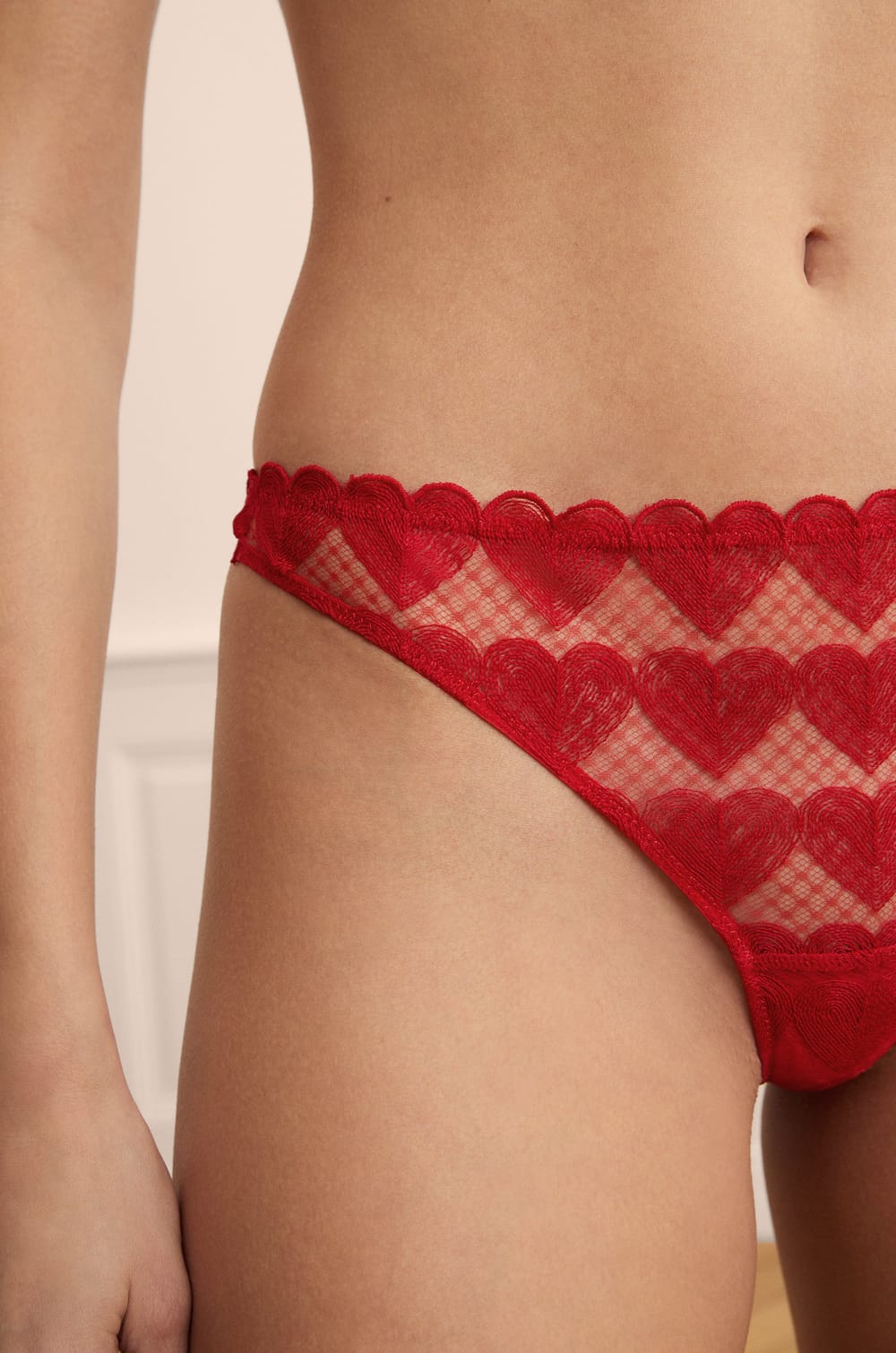 Tanga con bordado de corazones;${refinementColor}