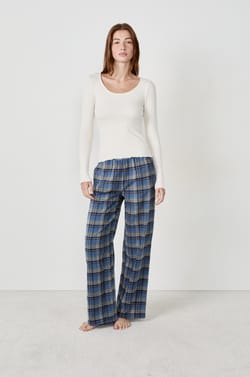 T-shirt de pyjama manches longues en pointelle;${refinementColor}