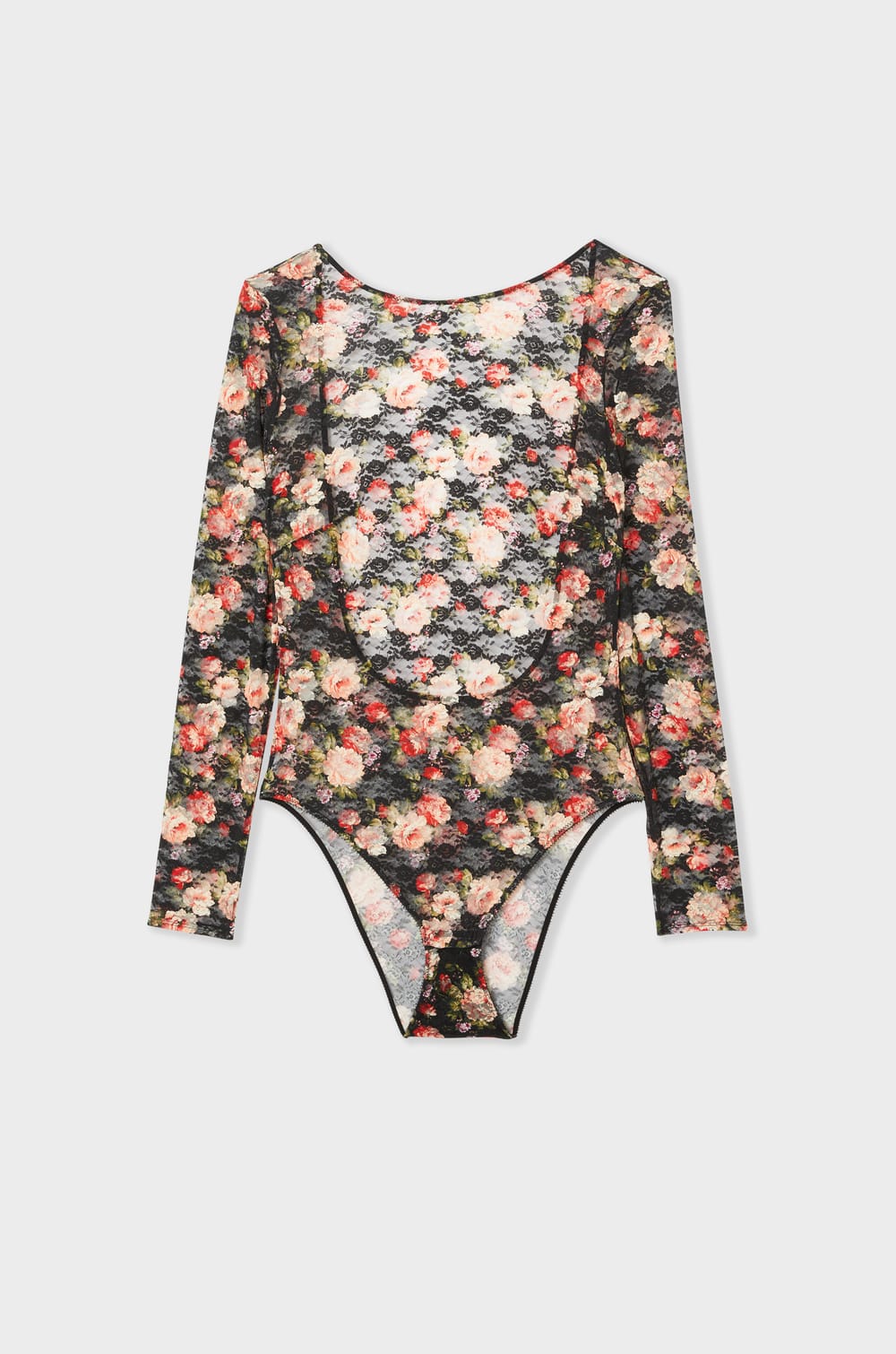 Body con estampados de encaje espalda descubierta;${refinementColor}