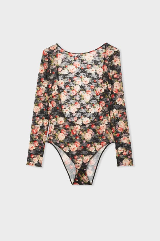 Body con estampados de encaje espalda descubierta;${refinementColor}