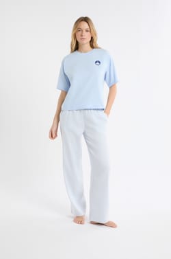 Camiseta de pijama de algodón con estampado;${refinementColor}