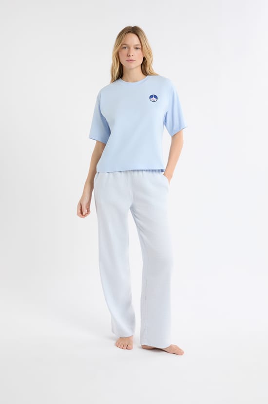 Camiseta de pijama de algodón con estampado;${refinementColor}