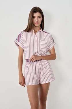 Short de pyjama à rayures;${refinementColor}
