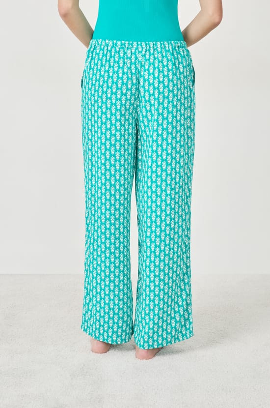 7/8 Printed Pyjama Trousers;${refinementColor}