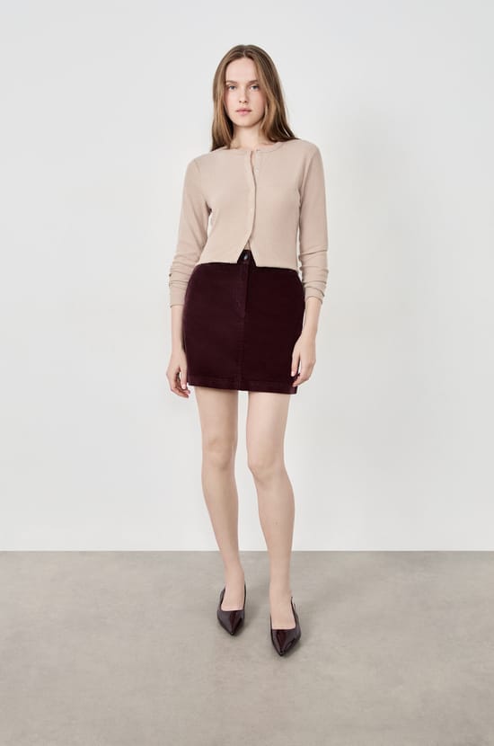 Short Velvet Skirt;${refinementColor}