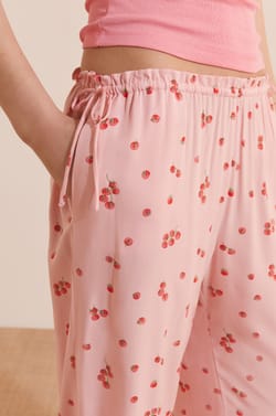 Pantalon de pyjama 7/8 &agrave; motifs tomate;${refinementColor}