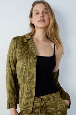 Smooth Pyjama Shirt with Patterns;${refinementColor}